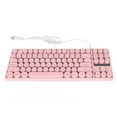 thumbnail image 1 of Large Colorful Backlit Keyboard, USB Gaming Keyboard, Ergonomic Mechanical Touch Wired Keyboard, Round 87 Keys Light Up Keyboard - Office Keyboard for Working Gaming Office Device, 1 of 7