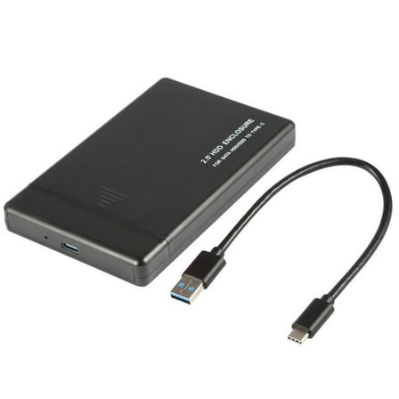 JacobsParts 2.5" HDD SSD Enclosure USB 3.1 Type-C to SATA-III Screwless External Hard Drive Case, Supports UASP