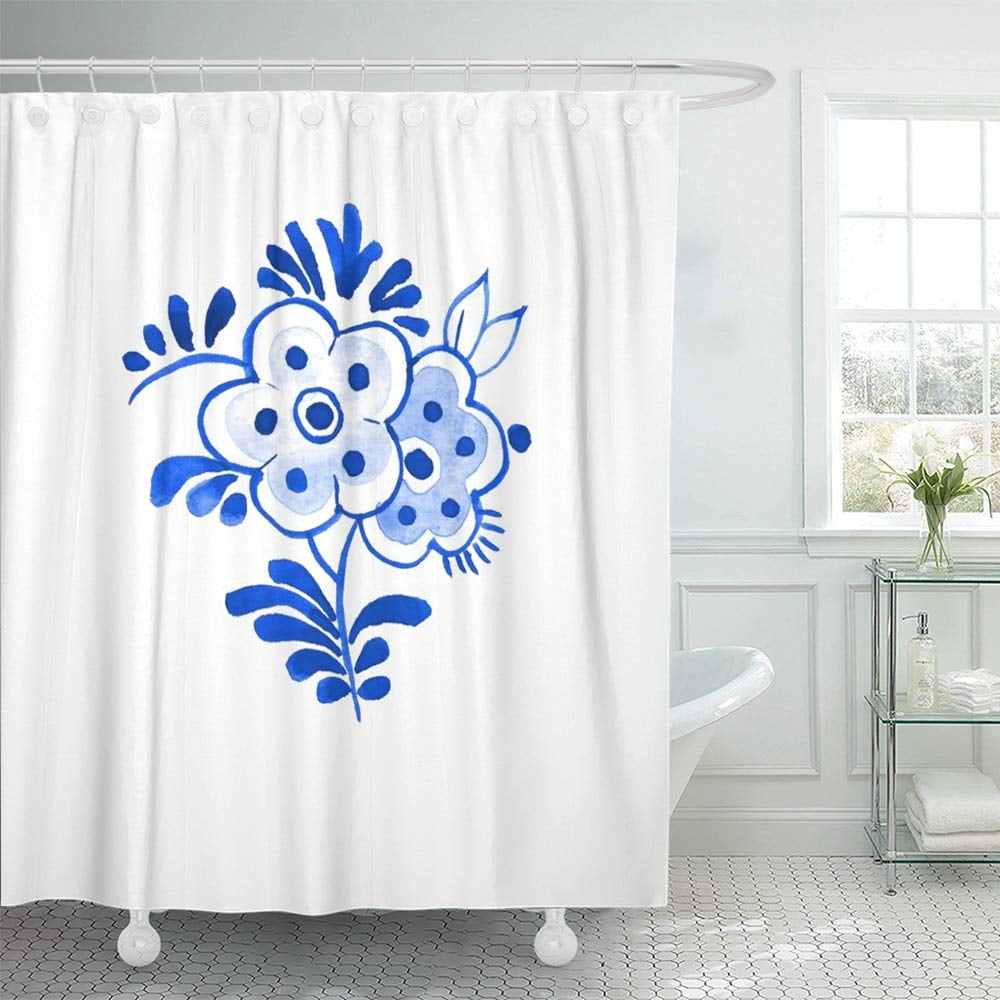 KSADK Watercolor Delft Blue Style Watercolour Traditional Dutch Floral