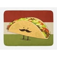 thumbnail image 1 of Food Bath Mat, Mexican Taco with Mustached Face Rolled with Veggies Humor Comic Art, Plush Bathroom Decor Mat with Non Slip Backing, 29.5" X 17.5", Multicolor, by Ambesonne, 1 of 2