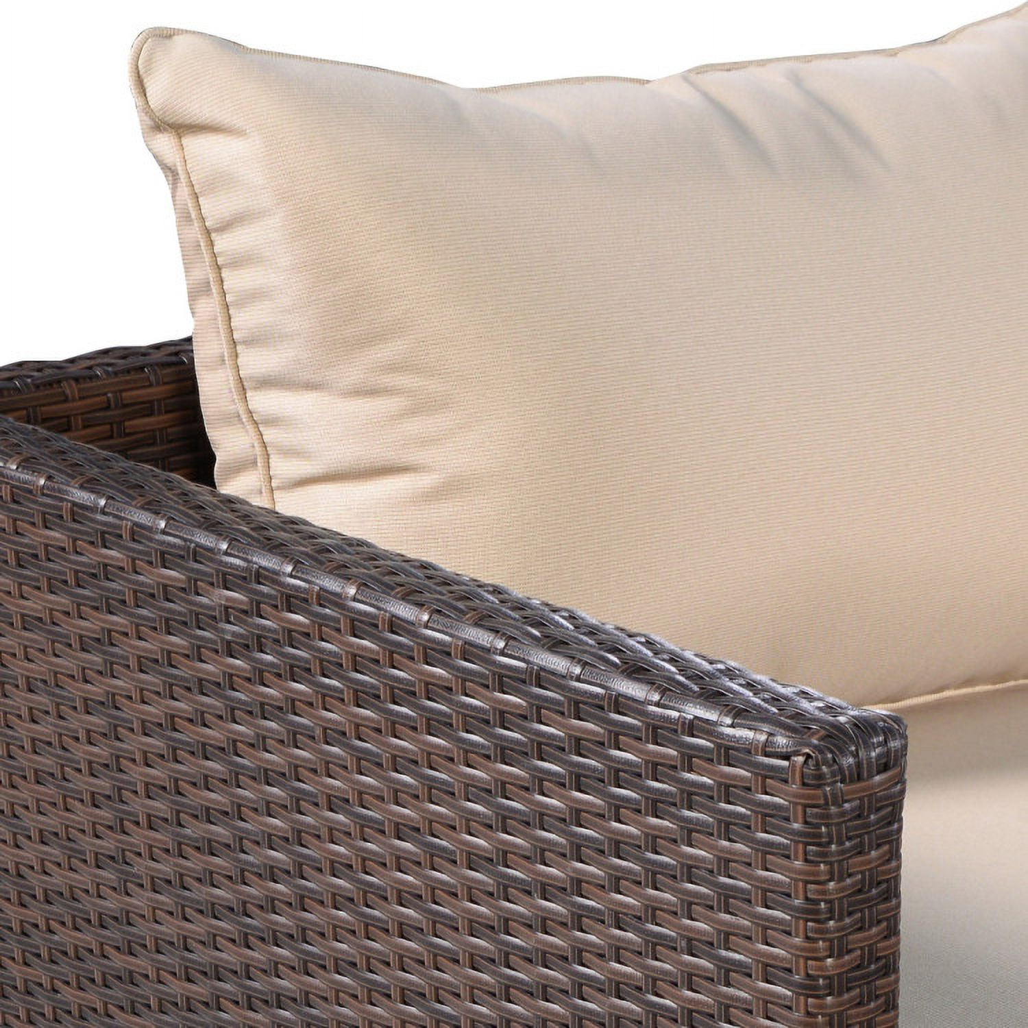 Aimee Lii 2 Pieces Patio Furniture Sofa Set with Cushions and Sofa Clips, Outdoor Deck Furniture, Brown