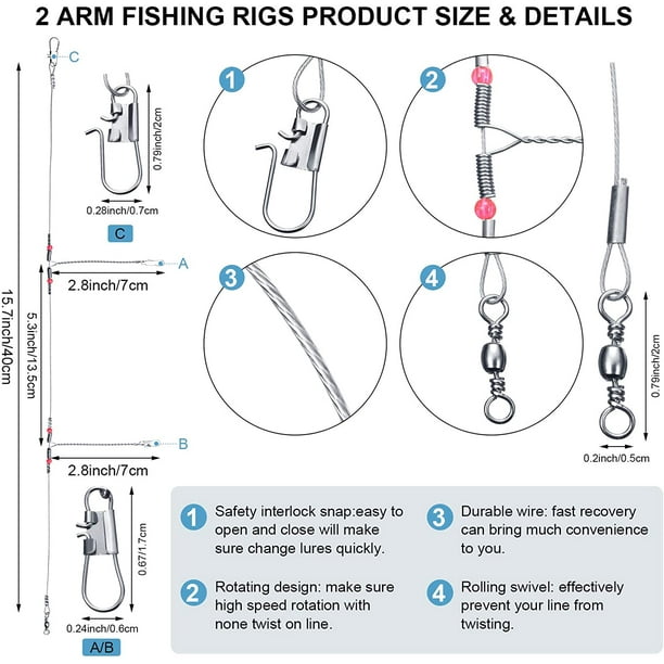 Tackle Rigs Fishing Leaders Stainless Steel Wire Trace Leader 2