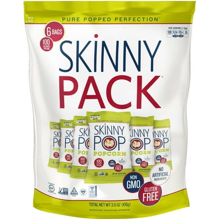 Skinny Pop Skinny Pack Popcorn, 0.65 oz, 6 count (Pack of