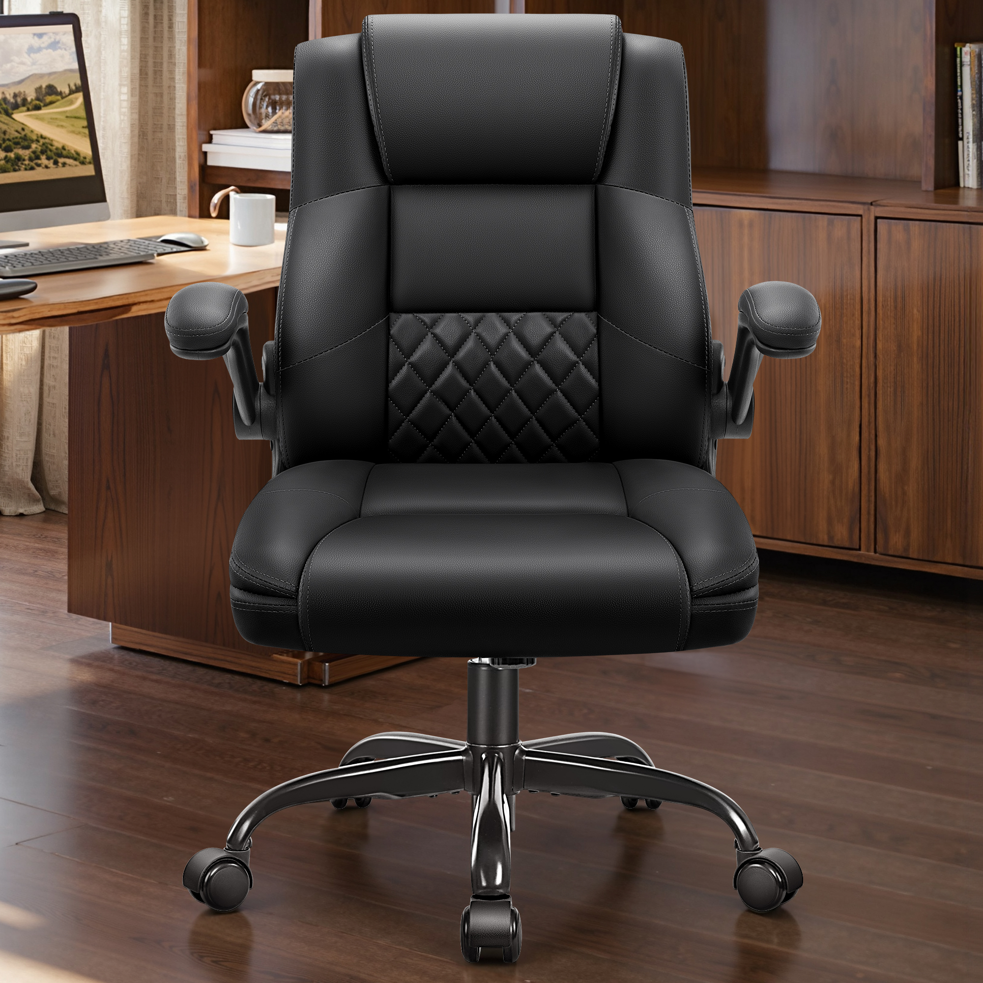 Coolhut Executive Leather Office Chair, Black photo 3