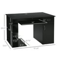 thumbnail image 3 of HOMCOM Wooden Computer Desk PC Workstation Table Storage Shelves Drawer, 3 of 10