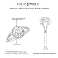 thumbnail image 4 of Rosec Jewels Solitaire Moissanite Round Engagement Ring 2 Carat - 8 mm - Split Shank Ring for Women - D-VS1 Quality, 925 Sterling Silver, US 13.00, 4 of 7