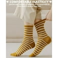 thumbnail image 5 of 5 Pair Athletics Cotton Crew Socks for Womens,Retro Novelty Striped Ankle Socks, 5 of 8