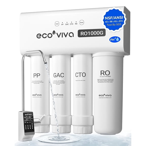 Ecoviva 1000GPD  9-Stage Reverse Osmosis  Water Filter System 3:1 RO Tankless Alkaline