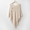 thumbnail image 2 of Krdevn Versatile Fringe Button Knit Openwork Warm Shawl Wrap Cardigan Pullover Soft Lightweight Outerwear Layer,Size:One Size, 2 of 3