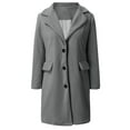 thumbnail image 3 of BVnarty Jacket for Women Solid Color Office Buttons Jacket Coat Outerwear Comfy Lounge Casual Lapel Long Sleeve Shacket Jacket Fall Fashion Gray XXL, 3 of 6