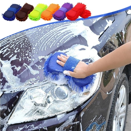 weibbin Car Wash Sponge-Non Scratch Sponges-Two Sided Chenille Microfiber Wash Sponge-Microfiber Wash Mitt for Cars Trucks SUVs Boats RVs