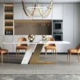thumbnail image 2 of Modern Center Dining Table Mobile Minimalist Large Kitchen Table Marble Stone Dining Table Dinner Mesa Comedor Garden Furniture My Lux Decor Round, 2 of 13