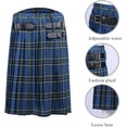 thumbnail image 4 of Homme Jupe Écossais à Carreaux Costume Gothique Punk Jupe Plissée Écossais Kilts Déguisement d'Écossais Vintage Waist Réglable Montagnes Robe Traditionnel pour Club Cosplay,taille L, 4 of 5