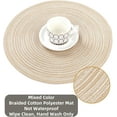 thumbnail image 2 of Round Braided Placemats Set of 4 Place mats for Dining Tables Woven Heat Resistant Table Mats 15 inch (Beige,4pcs), 2 of 8