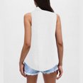 thumbnail image 6 of lmcalzta Womens Button down Tank Tops Sleeveless Lapel Collar Shirt Tanks Summer Work Business Casual Linen Shirt Blouses, 6 of 6