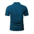 thumbnail image 2 of Liacowi Men's Summer Quarter Zip T-shirt Solid Color Short Sleeve Lapel Loose Tops Casual Sports Shirt, 2 of 3