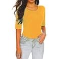 thumbnail image 2 of LIZUOJUNF long sleeve shirts for women Tops Slim Fit Half Sleeve Shirts Crew Neck Going Out Basic Tees Solid Color Y2K Clothes 2025 Summer Top Cute Trendy Blouses, 2 of 6