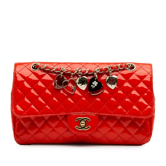 Pre-Owned Authenticated Chanel Shoulder Bag Patent Leather Red Women (Good)