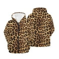thumbnail image 6 of Psesaysky Boys Girls Fleece Hoodies Brown Leopard Print Zipper Hoodie Casual Hooded Sweatshirts with Pocket Winter Coat Jacket for Age 6-7 Kids, 6 of 7