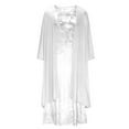 thumbnail image 4 of Levmjia Womens Summer Dresses Flowy Elegant Floral Print Dress and 3/4 Sleeve Coverups Round Neck Two-Piece Set Plus Size Sleeveless Maxi Dress, 4 of 6