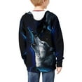 thumbnail image 2 of Uourmeti Galaxy Stars Wolf Design Kids Casual Pullover Hoodie Long Sleeve Soft with Pockets Lightweight Comfy Top Boys Size 8-10, 2 of 7