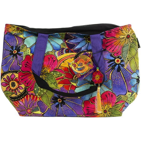 Laurel Burch Shoulder Tote 21"X15"X5"-Floral