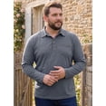thumbnail image 4 of DARING DIVA Men's Big Tall Chest Pocket Long Sleeve Business Polo Shirt 2XL Gray, 4 of 7