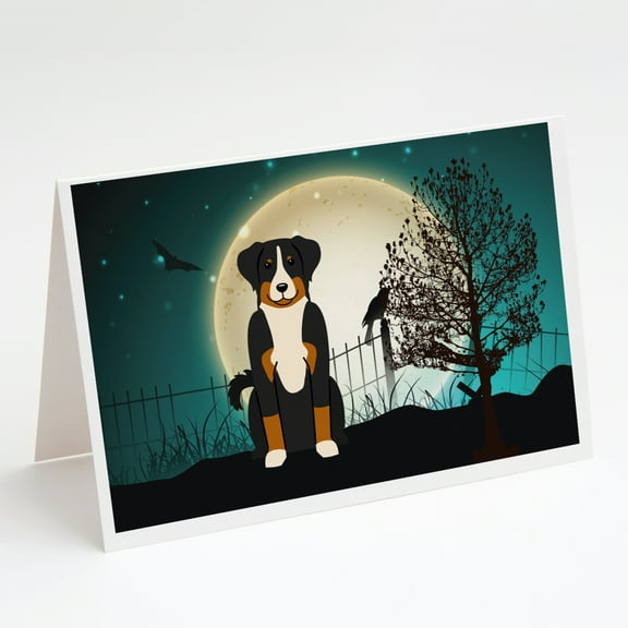 Halloween Scary Appenzeller Sennenhund Greeting Cards and Envelopes Pack of 8