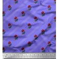 thumbnail image 1 of Soimoi Japan Crepe Satin Fabric Diagonal Stripe,Leaves & Floral Artistic Print Fabric by the Yard 42 Inch Wide, 1 of 1