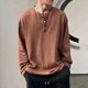thumbnail image 3 of Camisetas unicolor de gran tamaño para hombre, jersey holgado, ropa masculina de gran tamaño, camisetas de manga larga, poliéster, elasticidad, Japón Y2k, 3 of 5