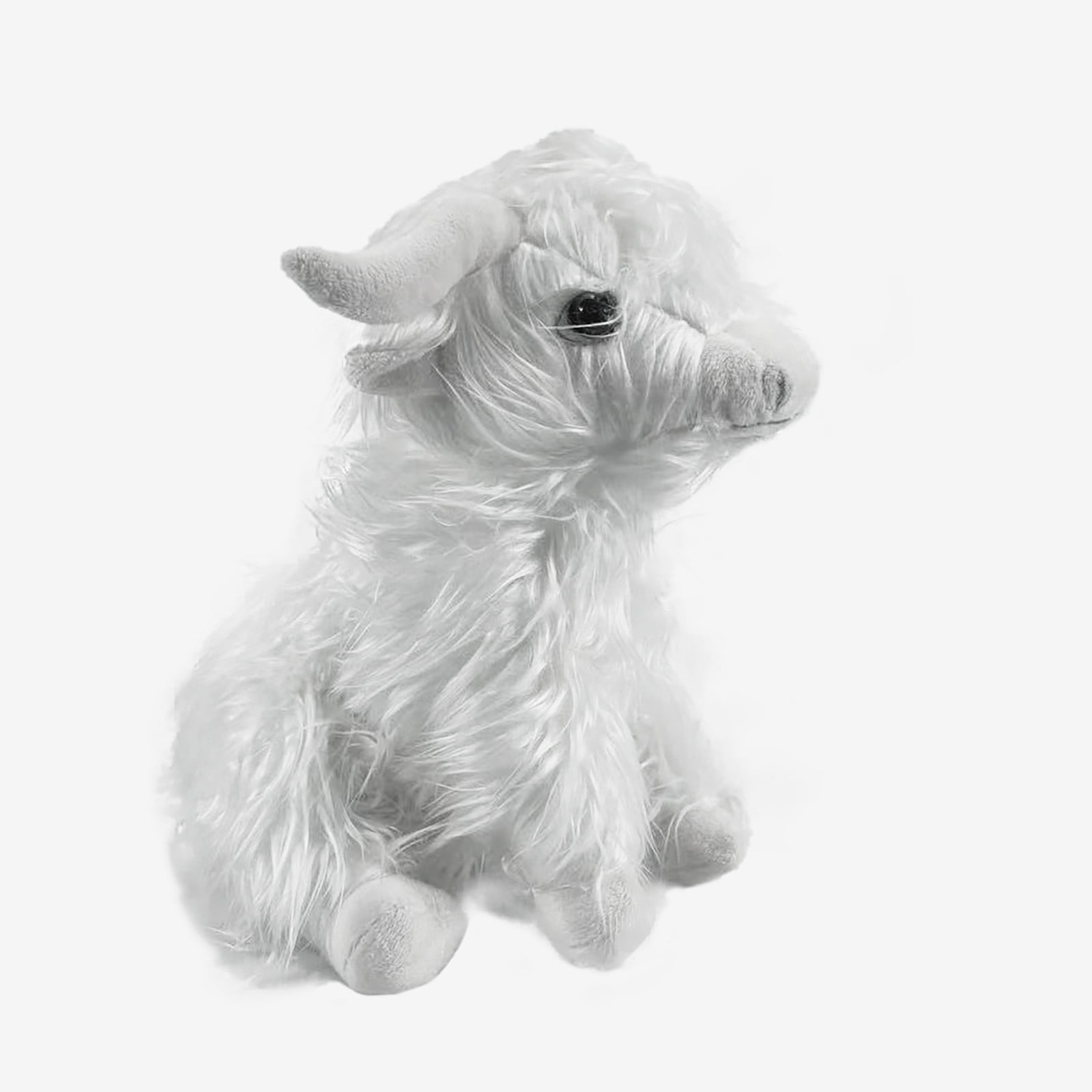 Giunmcul Highland Cow Plush Toy Long Hair Yak Style Stuffed Animal Soft Fabric Weighted Feet Cuddly Collectible Gift for Kids Home Decor 1 Pack