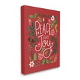thumbnail image 3 of Stupell Industries Peace & Joy Holiday Botanicals Plants Modern Calligraphy Graphic Art Gallery Wrapped Canvas Print Wall Art, Design by Louise Allen, 3 of 5