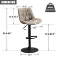 thumbnail image 5 of YOUNIKE Bar Stool, Set of 2, Modern Comfortable PU Leather Chair, Faux Leather High Upholstered Bar Stool, 32.3 Inches Tall, Armless with Backrest, Metal Legs, Khaki, 5 of 9