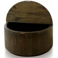 Walter Wood Solid Mango Wood Round Cocktail Coffee Table With Hinged