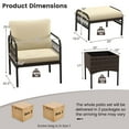 thumbnail image 3 of Costway 5 PCS Patio Conversation Set Outdoor Wicker Chair Set with Ottomans & Coffee Table, 3 of 10