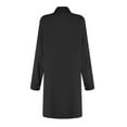 thumbnail image 5 of Patlollav Dress Womens Solid Color Long Sleeve Lapel Button Double Pockets Casual Loose Lapel Dresses, 5 of 6