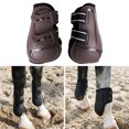 thumbnail image 4 of 1 par de botas de tendón de caballo para entrenamiento, protectores de pies Pata trasera marrón L Sunnimix Botas de tendón de caballo, 4 of 8