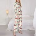 thumbnail image 3 of Yiaed Retro bows Print Pajamas Women's Long Sleeve Sleepwear Soft Button Down Loungewear Pjs Lounge Set Nightwear Womens Pajama Pants-X-Large, 3 of 7