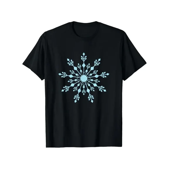 Stylish Dark-Themed Design Featuring Elegant Snowflake Patterns Unisex T-Shirt, for men & women, up to size 5XL