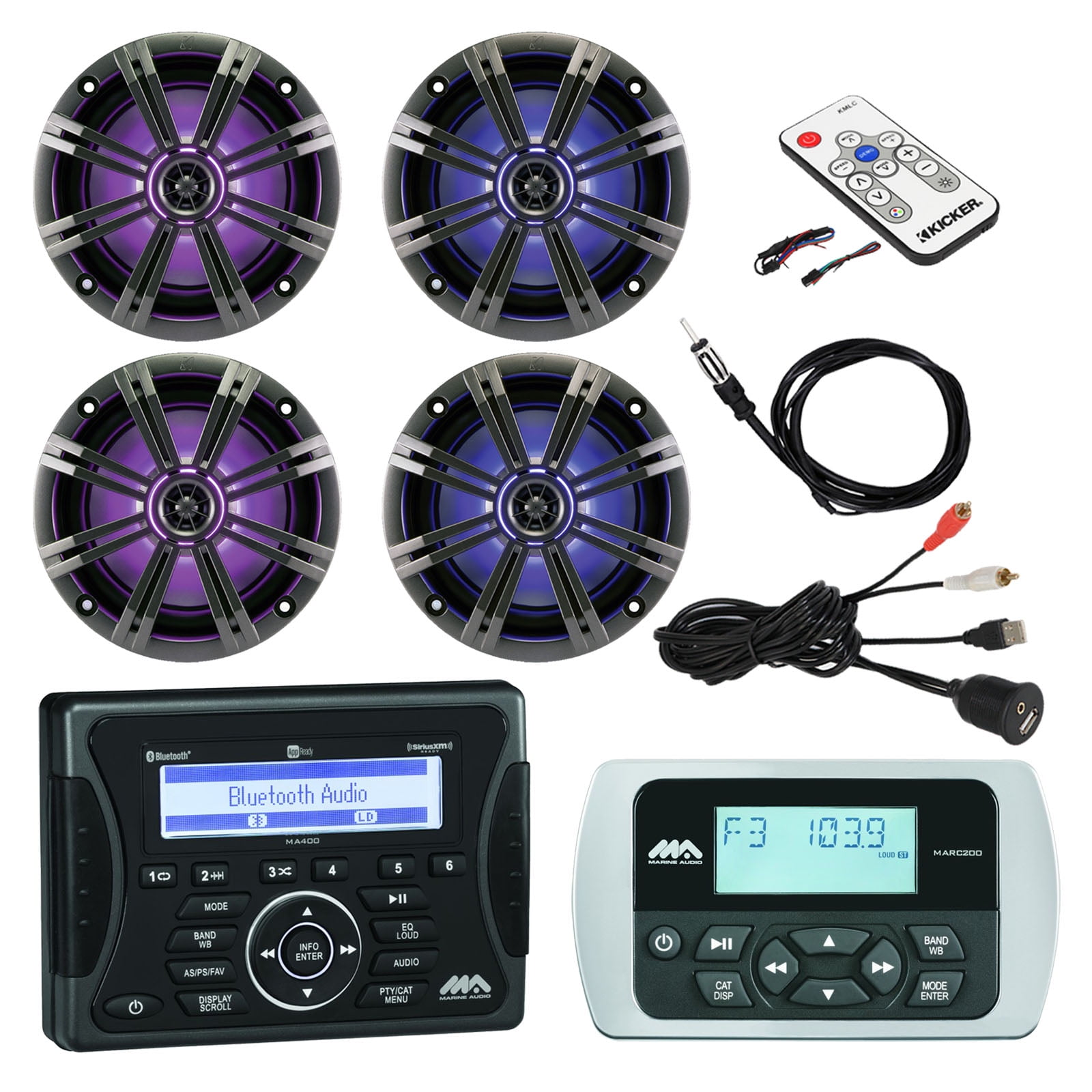 Jensen Marine Audio Bluetooth AUX USB SiriusXMReady Receiver, Wired