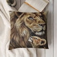 thumbnail image 3 of YINGXI Loving Lion and Cub Throw Pillow Cover Wildlife Animal Family Couple Sketch Pillow Case Decorative Square Cushion for Home Couch Bed 20x20in, 3 of 5