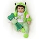 thumbnail image 2 of Muñeca Reborn Bebé Realista Yesteria Vinilo Suave 22pulg con 2 Sets de Ropa, Osito y Ranita de Peluche y Accesorios Niña Rosa y Verde Yesteria YA69845, 2 of 2
