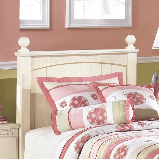 Ashley Cottage Retreat Wood Twin Panel Headboard in Cream