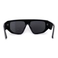 thumbnail image 4 of Womens Minimal Flat Top Thick Plastic Racer Sunglasses All Black, 4 of 4
