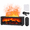 Black, variant on Firehome Flame Diffuser, Fireplace Effect Essential Oil Diffuser with 150ml Water Tank, Humidifier, 7-Color Ambient Light, Remote Control, 3 Timer Settings