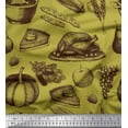 thumbnail image 1 of Soimoi Cotton Cambric Fabric Fruits,Non Veg & Cake Slice Food Printed Fabric 1 Yard 42 Inch Wide, 1 of 1