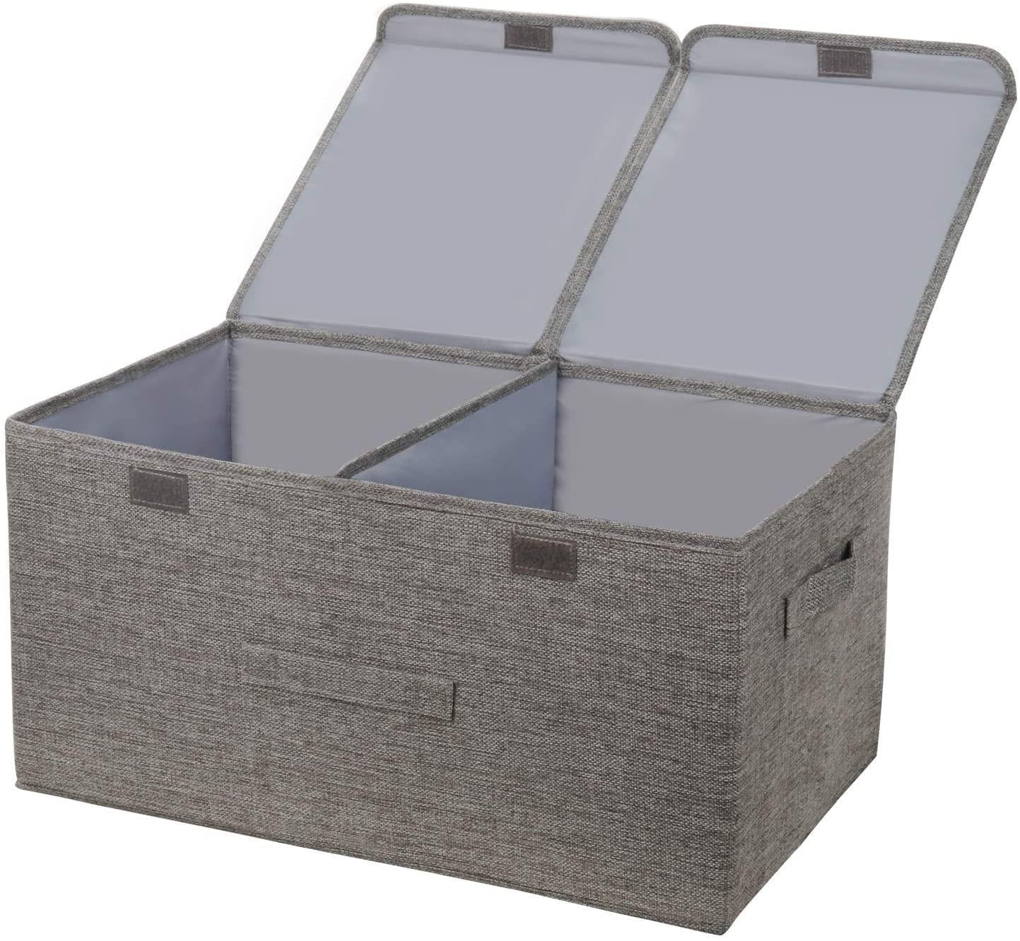 Posprica Storage Boxes Thick and Heavy Duty Foldable Organiser Cube Basket Bin 33×33×33cm/4pcs, Beige