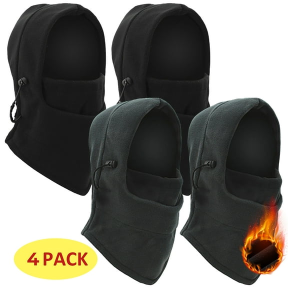 4 Pack Balaclava Face Mask Full Cover Windproof for Men and Women Black*2&Gray*2