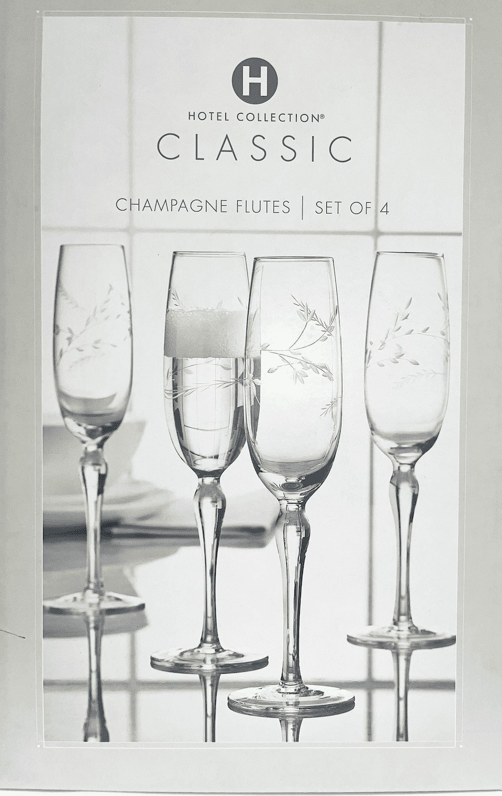 Hotel Collection Etched Floral Champagne Flutes, Set of 4