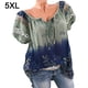 thumbnail image 2 of Blusa Manga corta Jumpingount Estampada Cuello en V Suelta Mujer Top de verano Ejercito verde 5XL, 2 of 6